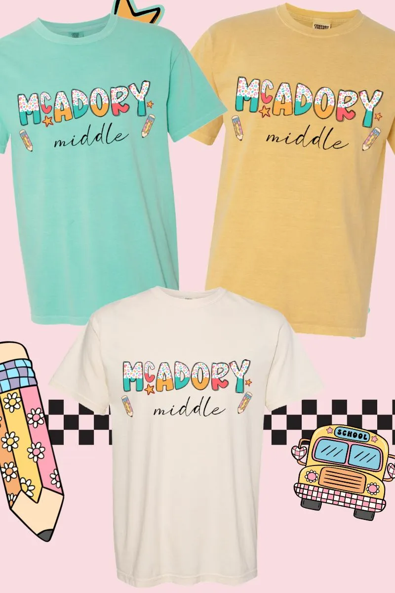 Funky Leopard McAdory Middle Comfort Colors Adult Ring-Spun Cotton Tee