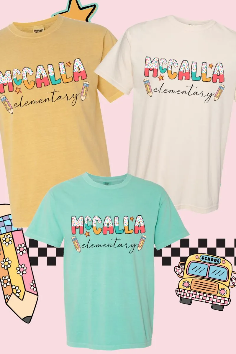 Funky Leopard McCalla Elementary Comfort Colors Adult Ring-Spun Cotton Tee