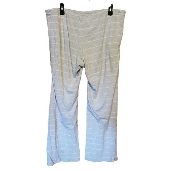 Gilligan O'Malley Womens Sz XL Pajama Pants 2 Pairs Gray‎ Beige Drawstring
