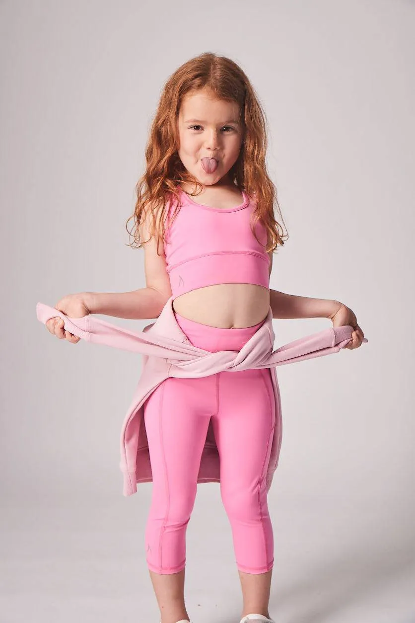 Girls Candy Pink 3/4 Leggings