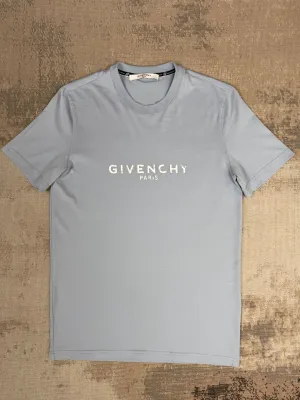 Givenchy Distressed Logo T-Shirt - Baby Blue