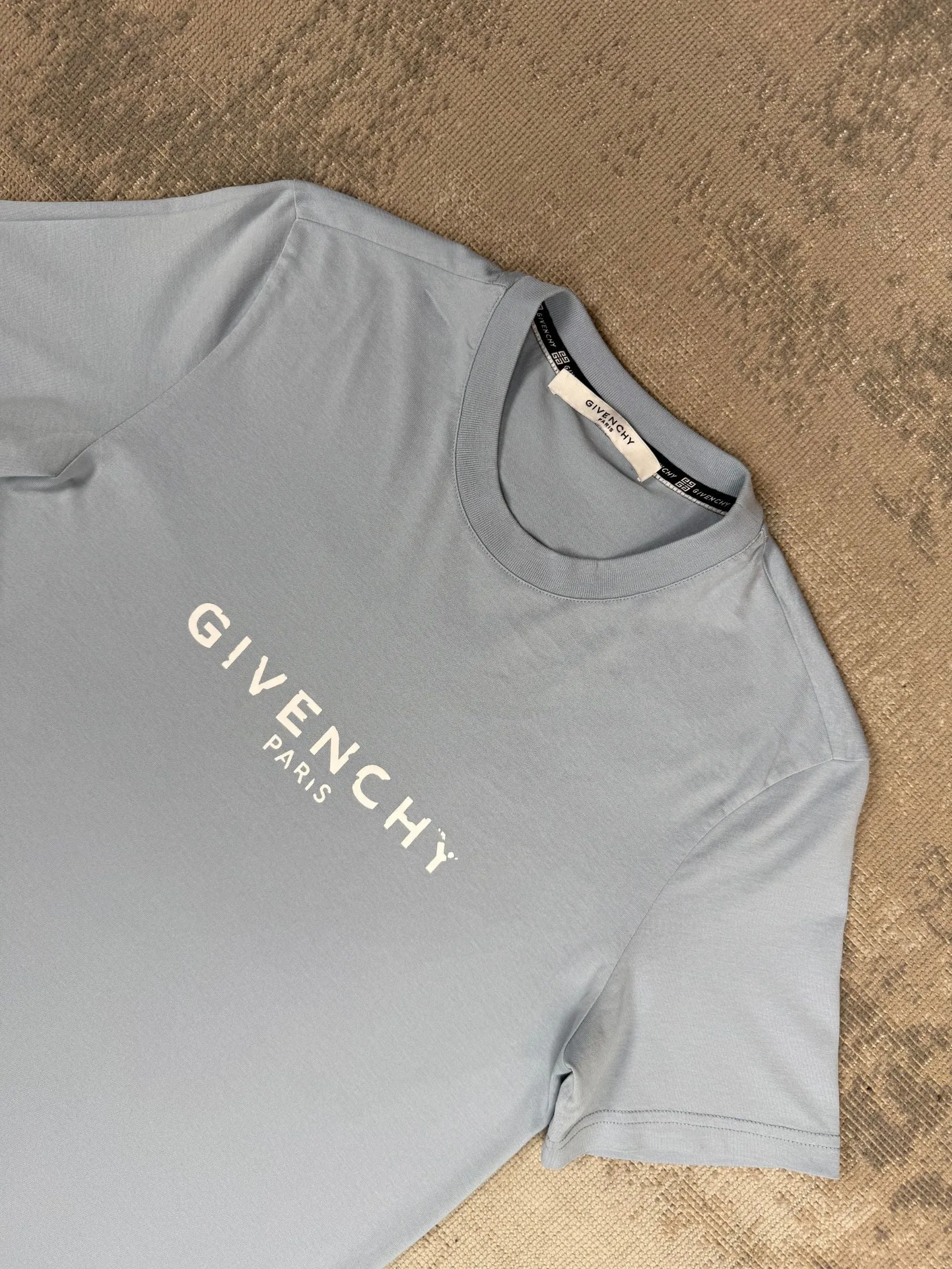 Givenchy Distressed Logo T-Shirt - Baby Blue