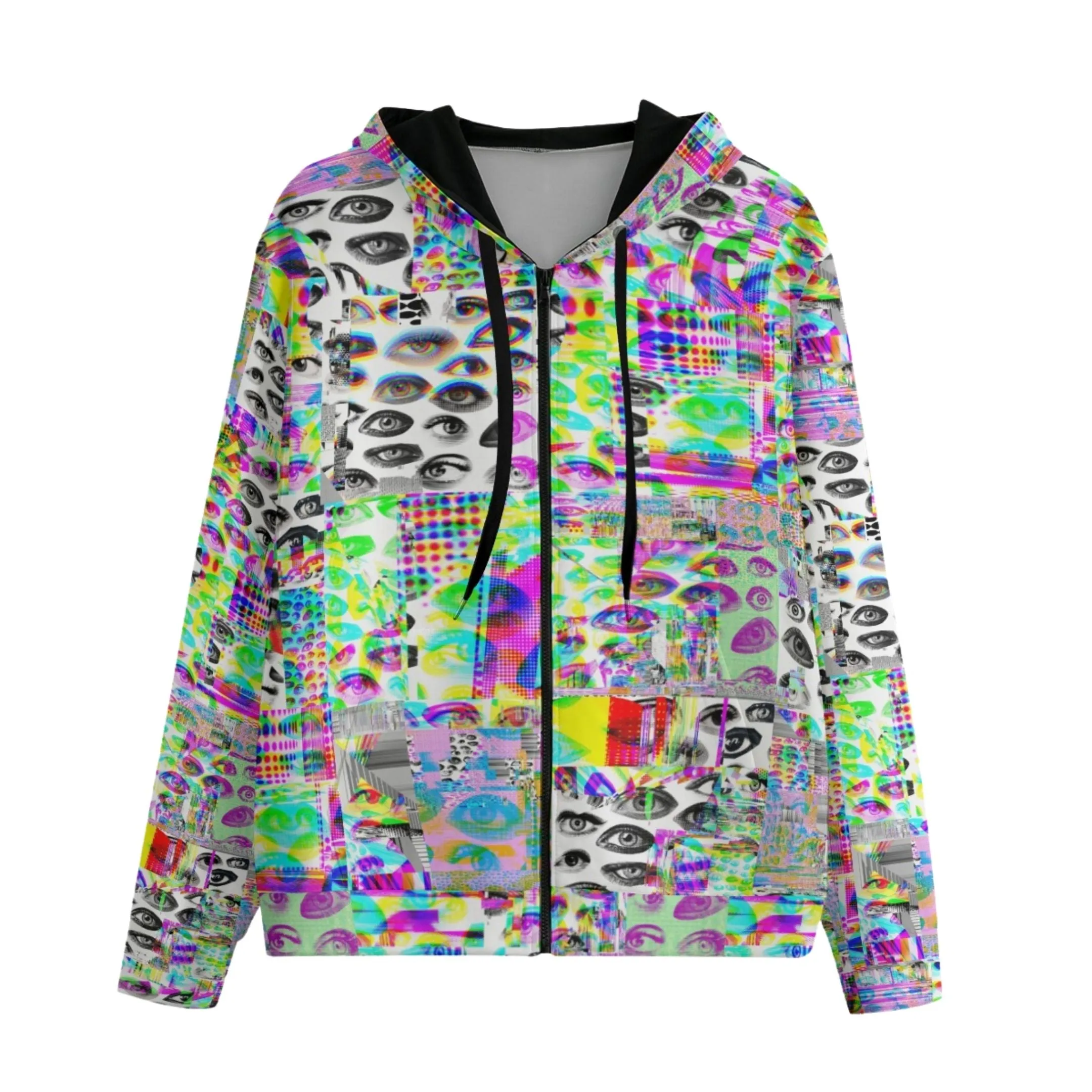 Glitch Eye RGB Zip Up Hoodie