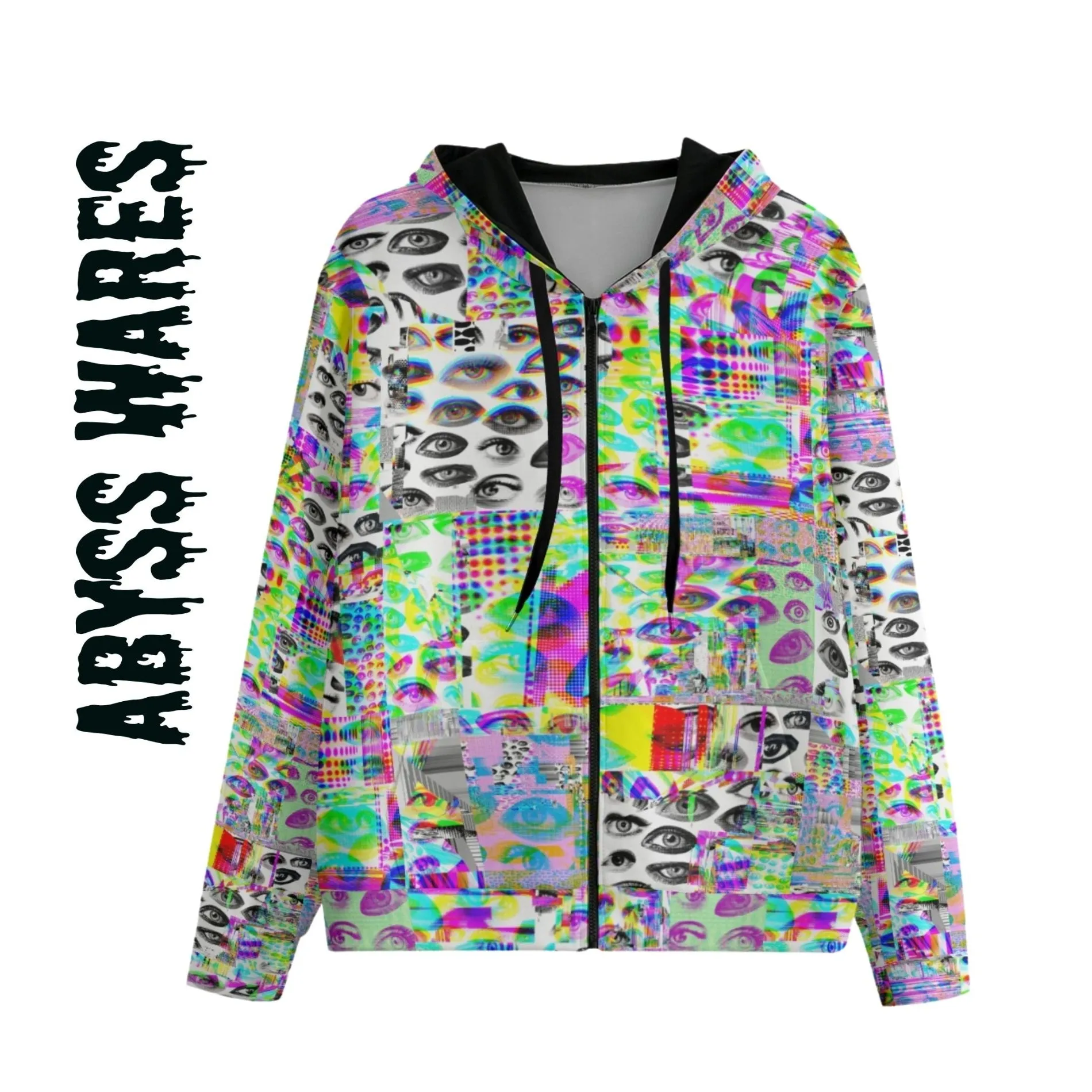 Glitch Eye RGB Zip Up Hoodie