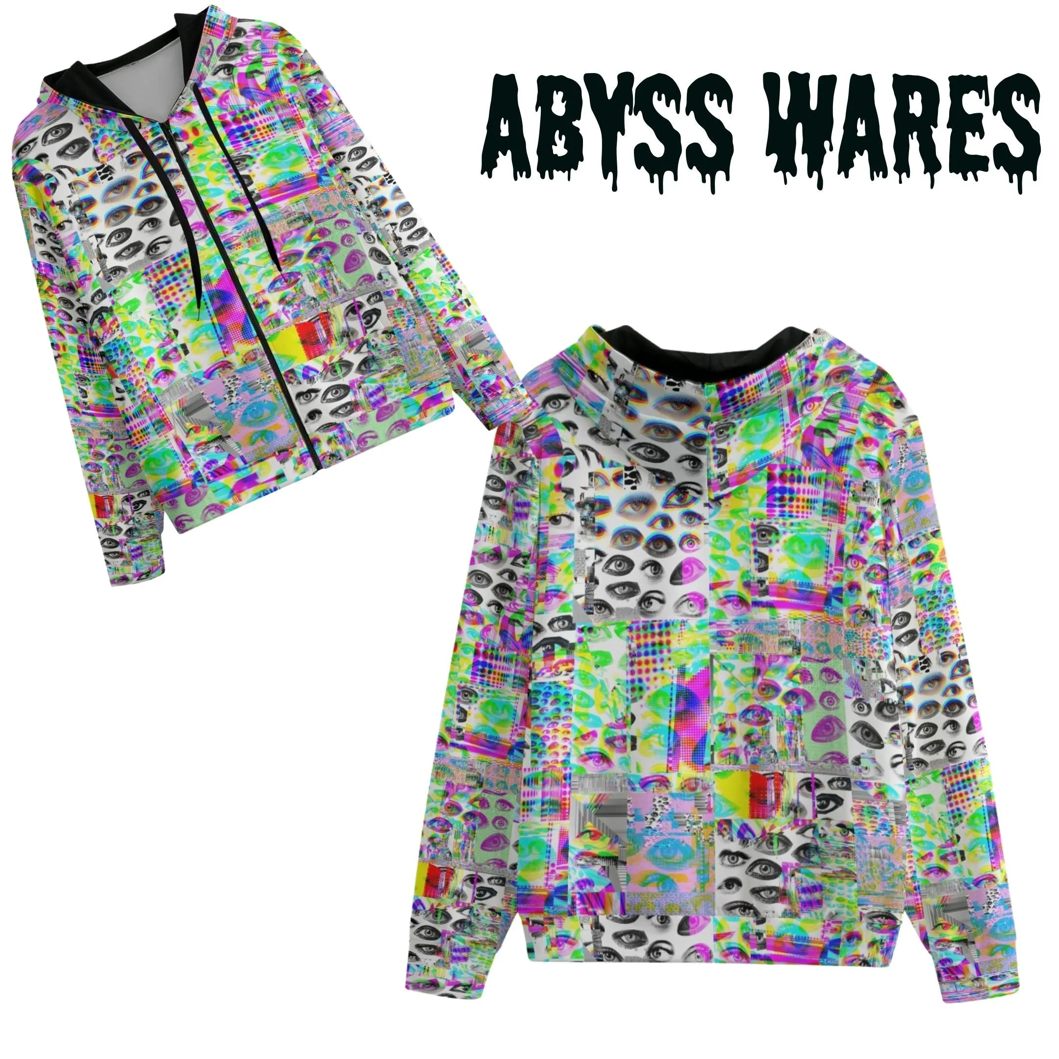 Glitch Eye RGB Zip Up Hoodie