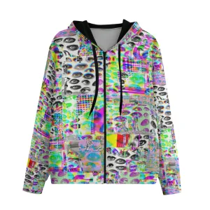 Glitch Eye RGB Zip Up Hoodie