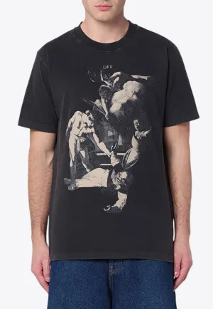 Graphic Print Washed T-shirt