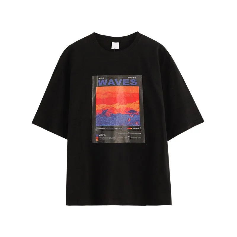 Graphic Printed Cotton Round Neck T-Shirt