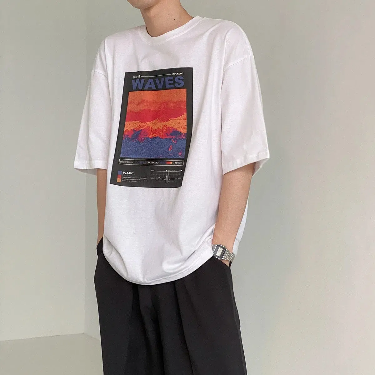 Graphic Printed Cotton Round Neck T-Shirt