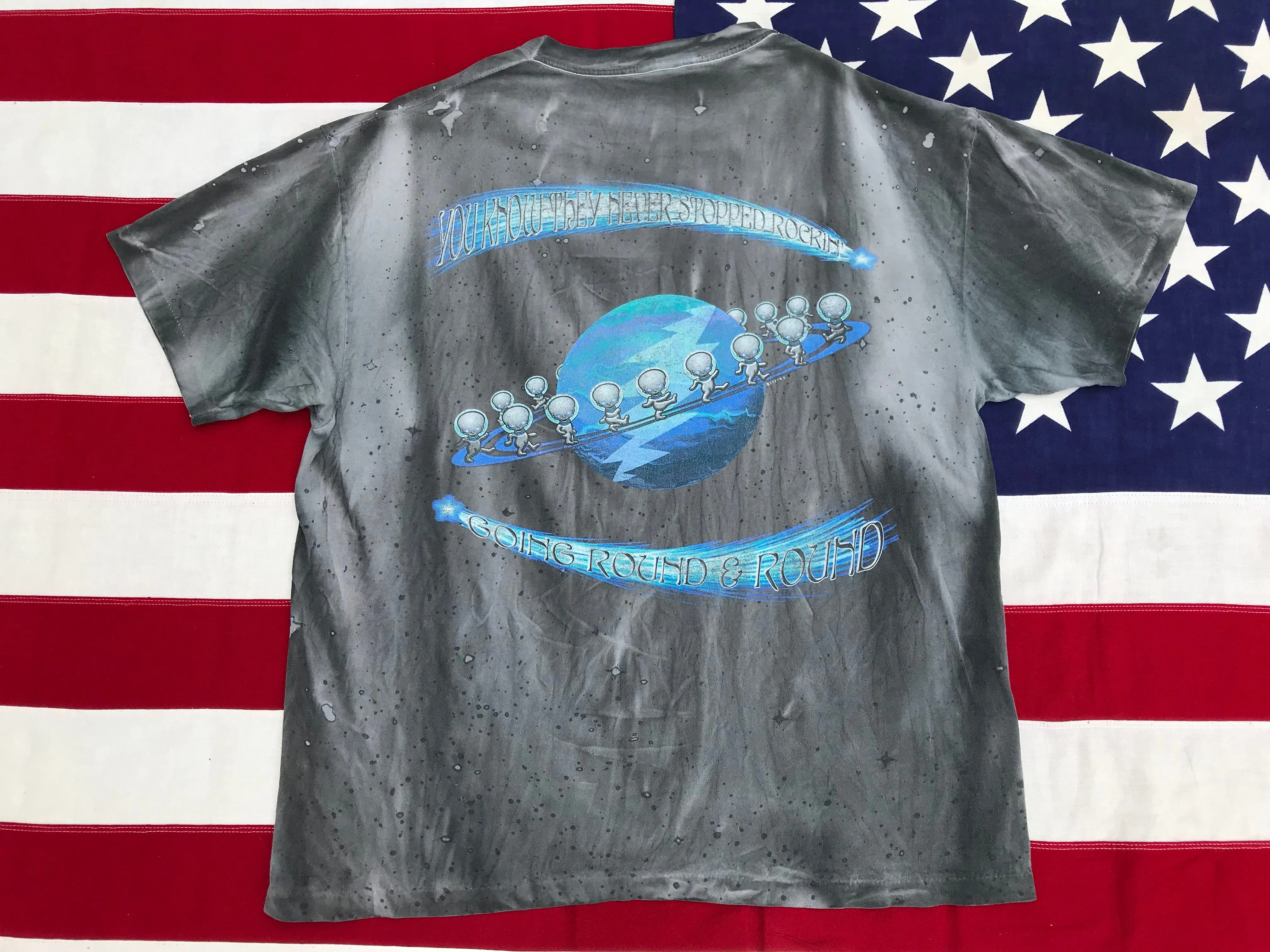 Grateful Dead 1995 “ Encounter Your Face “  Original Vintage Rock Tie Dye T- Shirt