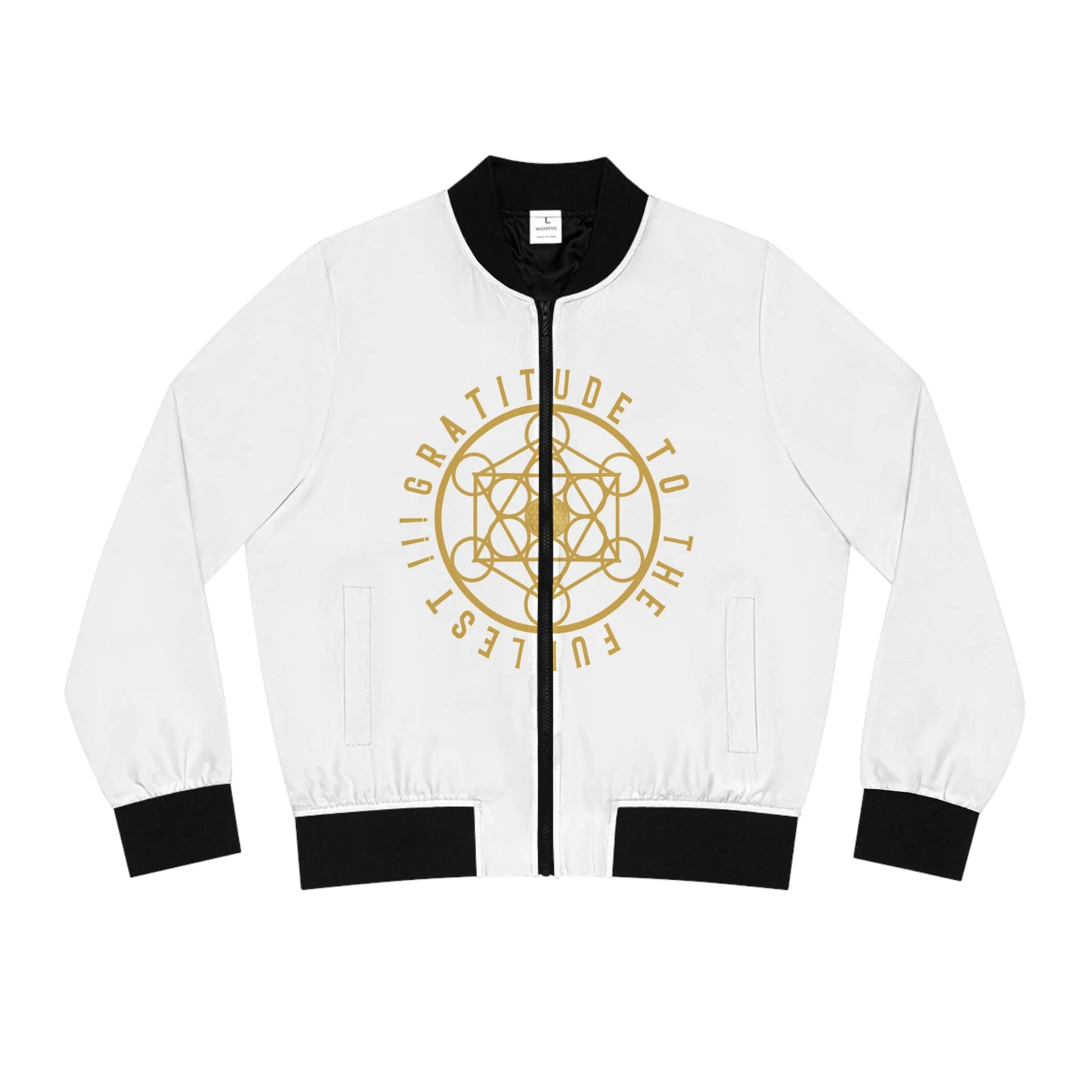 GRATITUDE TO THE FULLEST!!! - Women's Bomber Jacket (AOP)