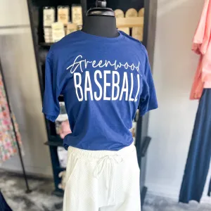 Greenwood Baseball Navy Short Sleeve Tee