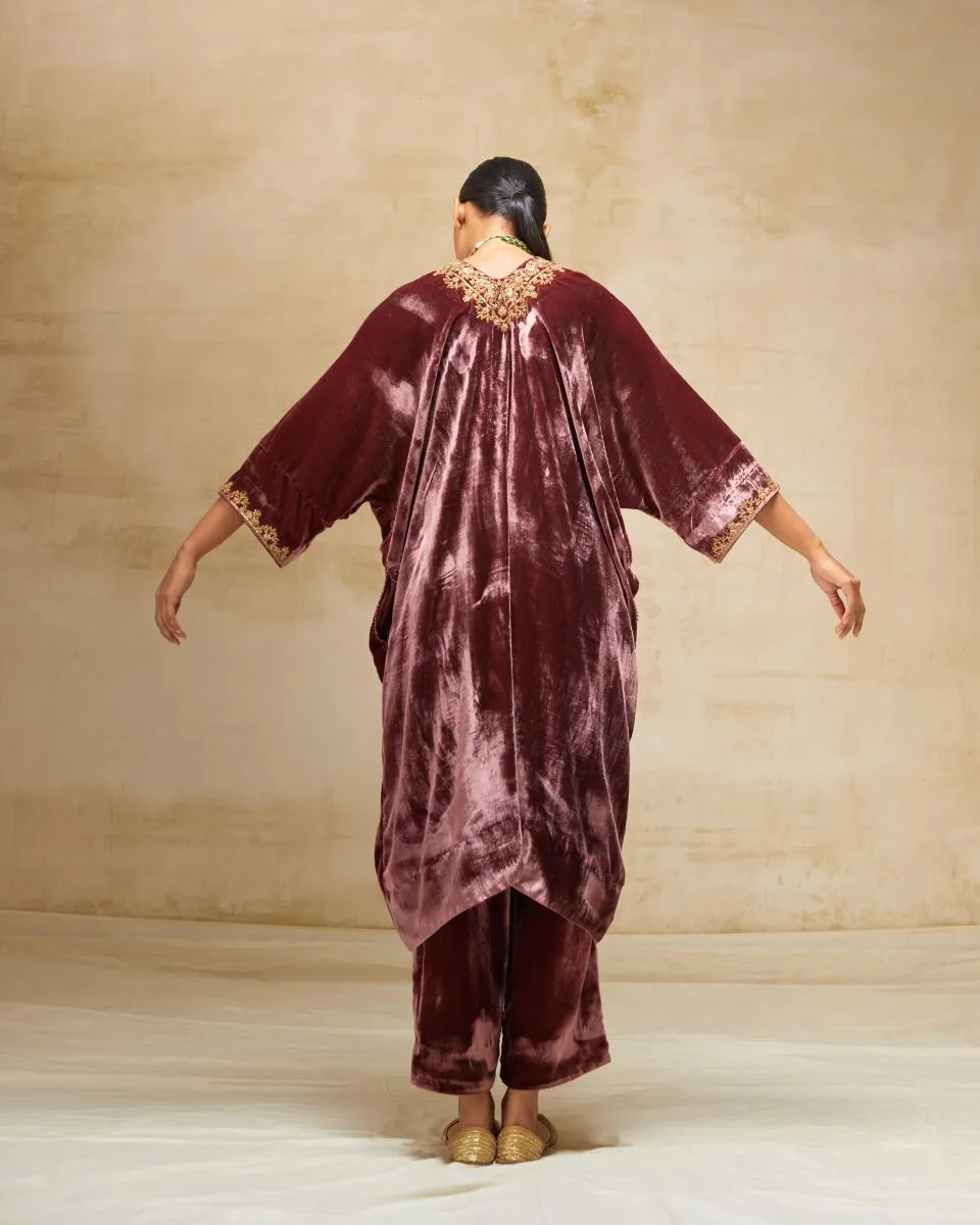 Gudhal silk velvet tunic with trousers-2