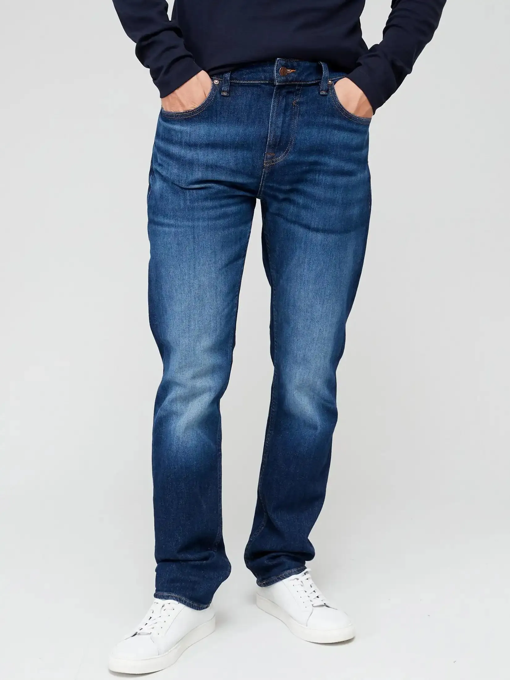 Guess Mens Jeans Angels Slim Fit Dark Wash Blue