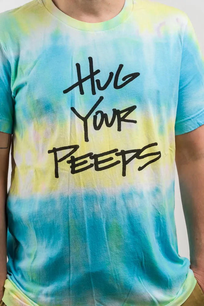 Hand Dyed Hug Your Peeps Tie Dye Tee