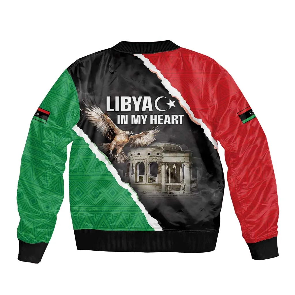 Happy Libya Independence Day Bomber Jacket Libya In My Heart LT05