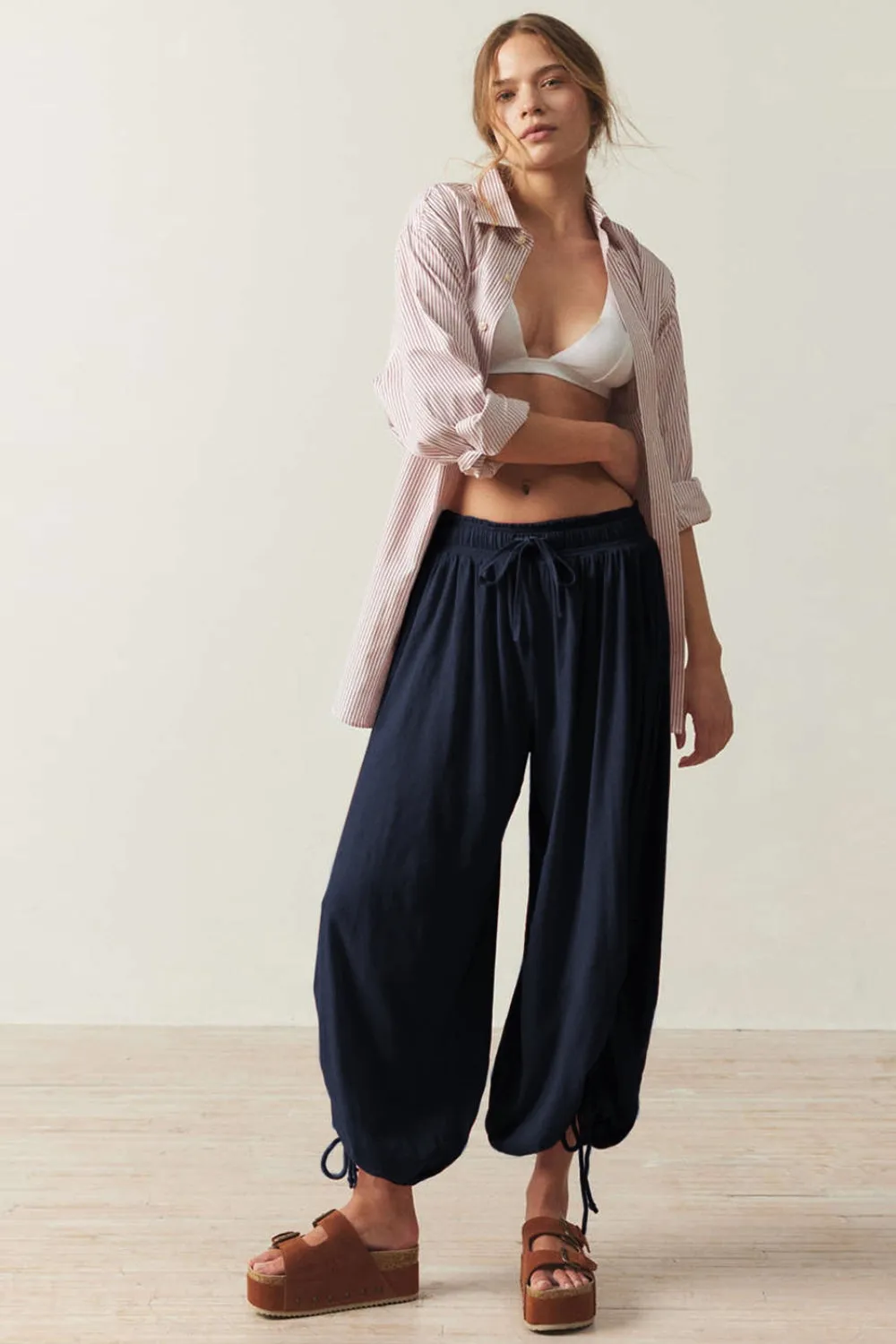 Hazel Blues® |  Drawstring Ruched Pants