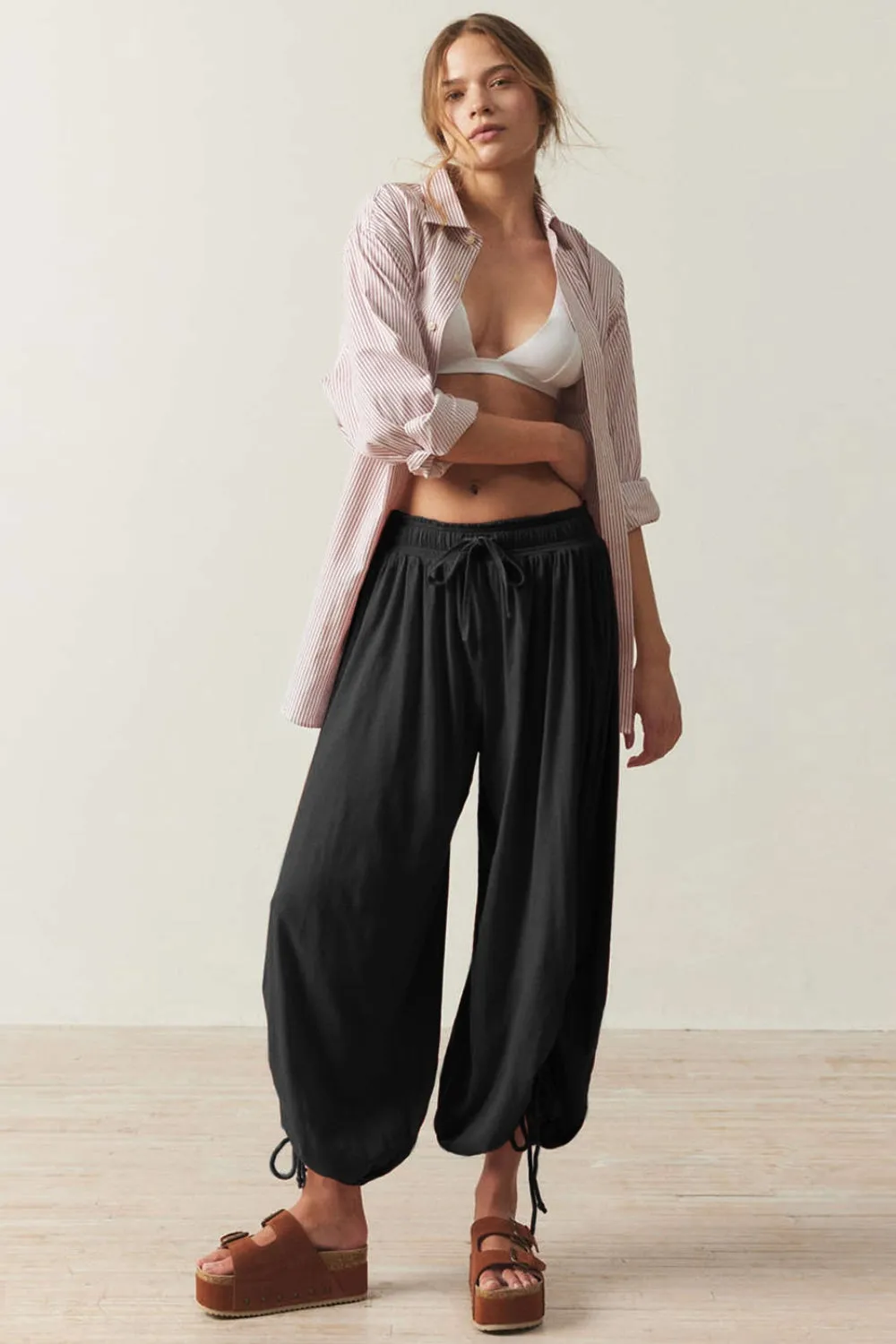 Hazel Blues® |  Drawstring Ruched Pants