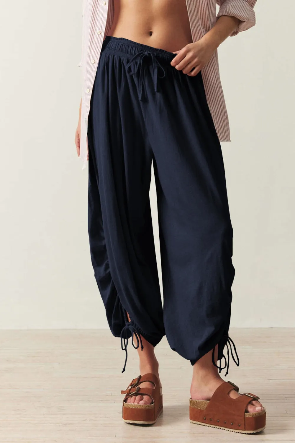 Hazel Blues® |  Drawstring Ruched Pants