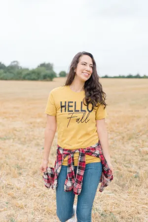 Hello Fall Tee - Mustard