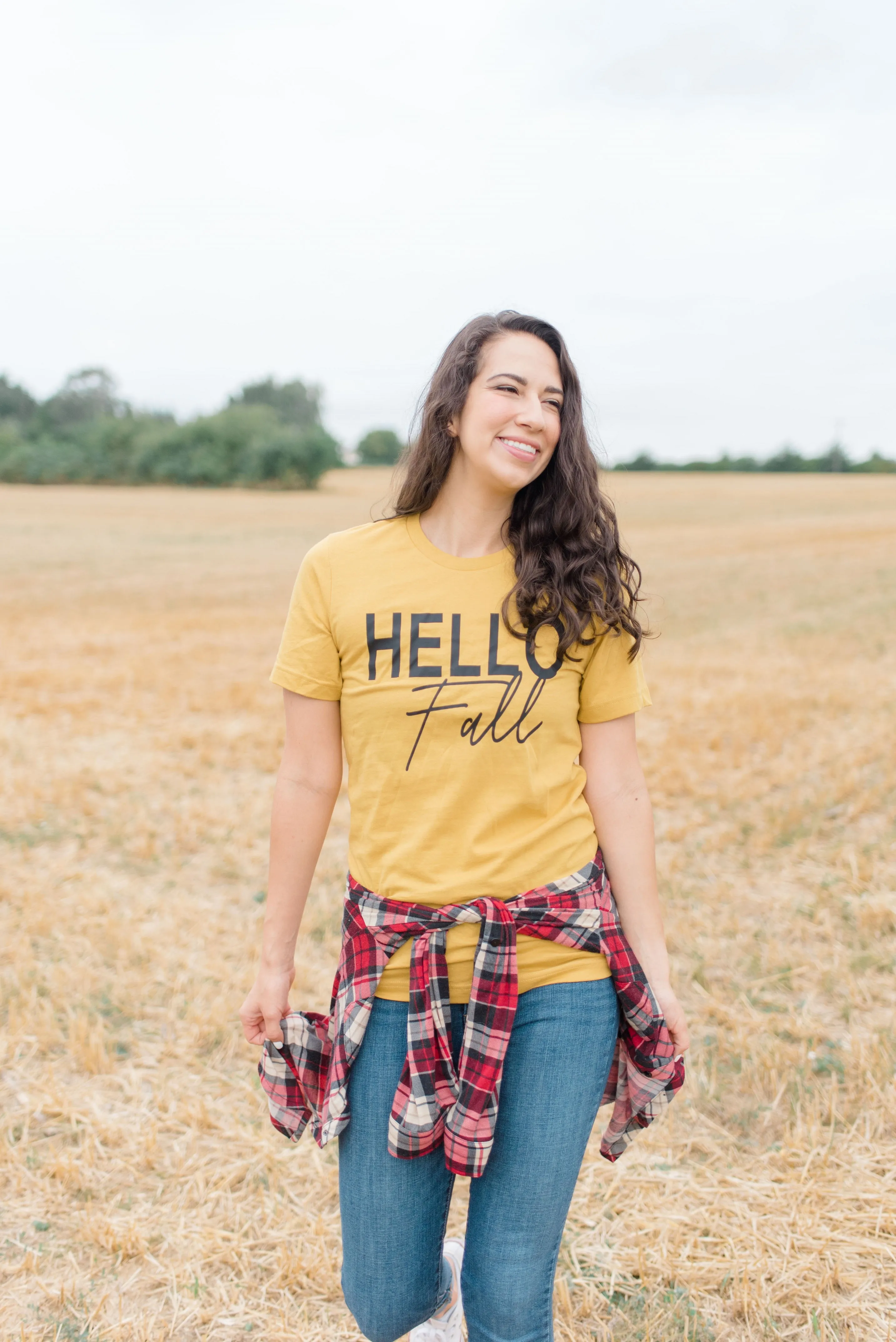 Hello Fall Tee - Mustard