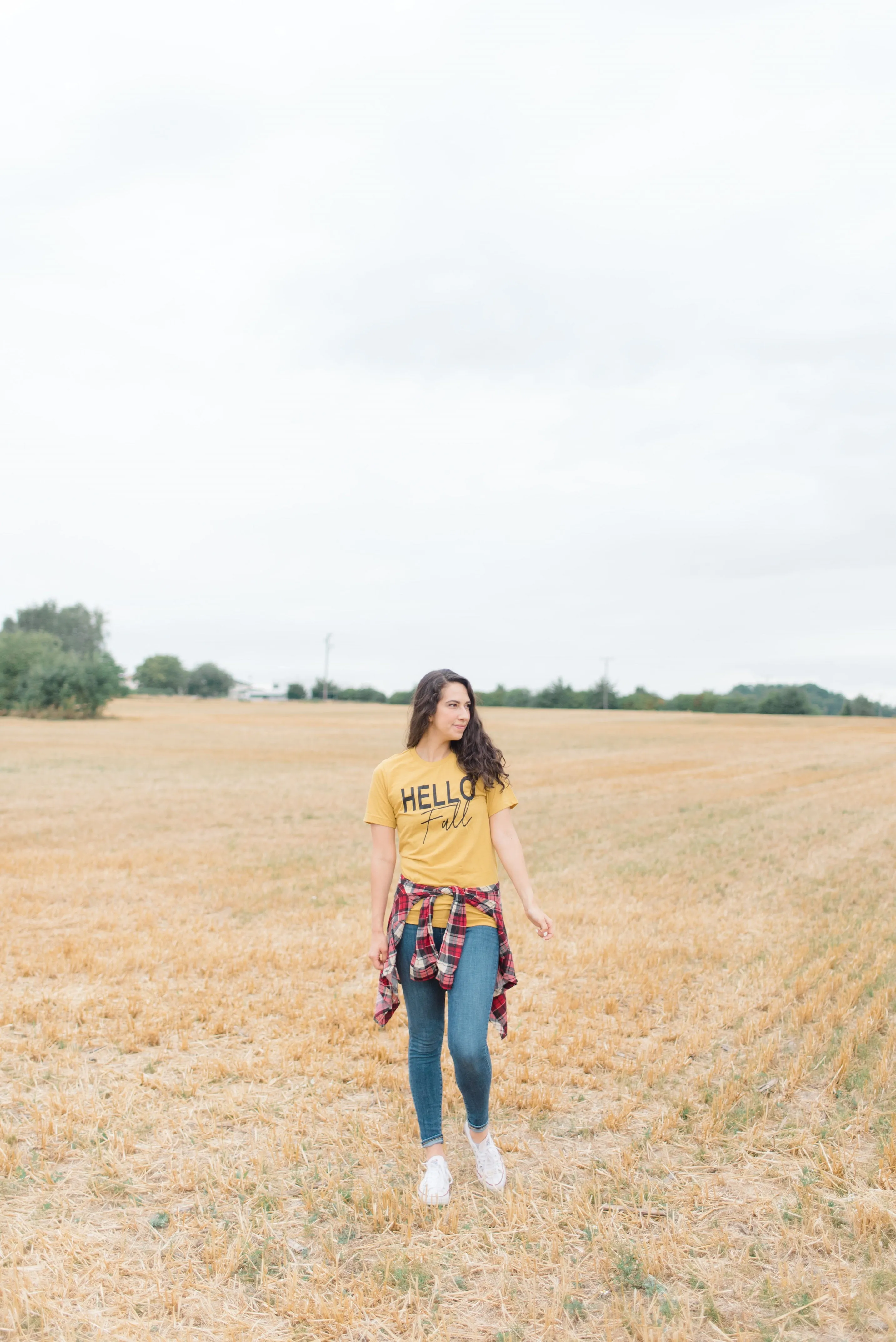 Hello Fall Tee - Mustard