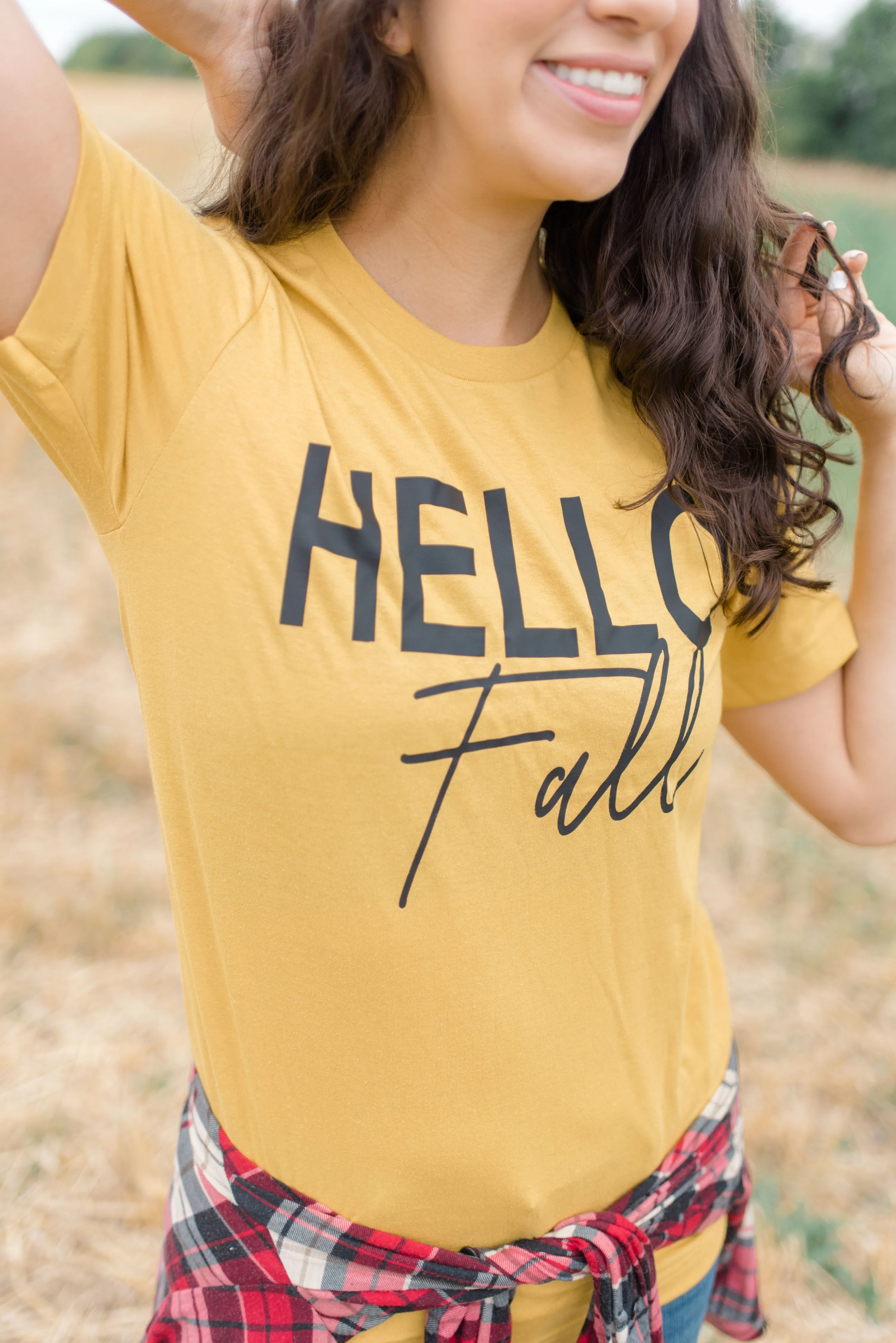 Hello Fall Tee - Mustard