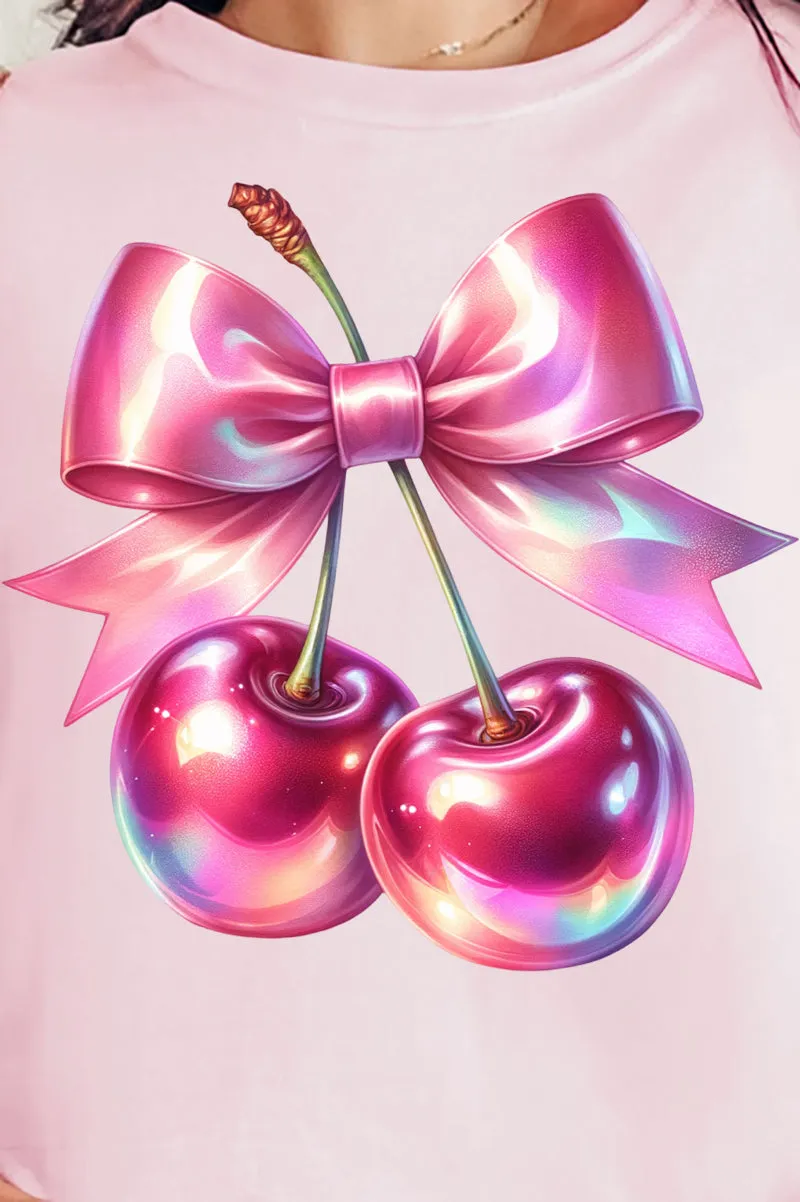 Holographic Coquette Cherries Comfort Colors Adult Ring-Spun Cotton Tee