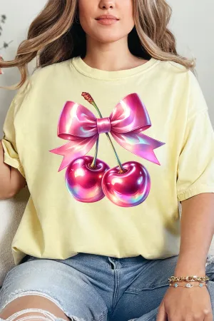 Holographic Coquette Cherries Comfort Colors Adult Ring-Spun Cotton Tee