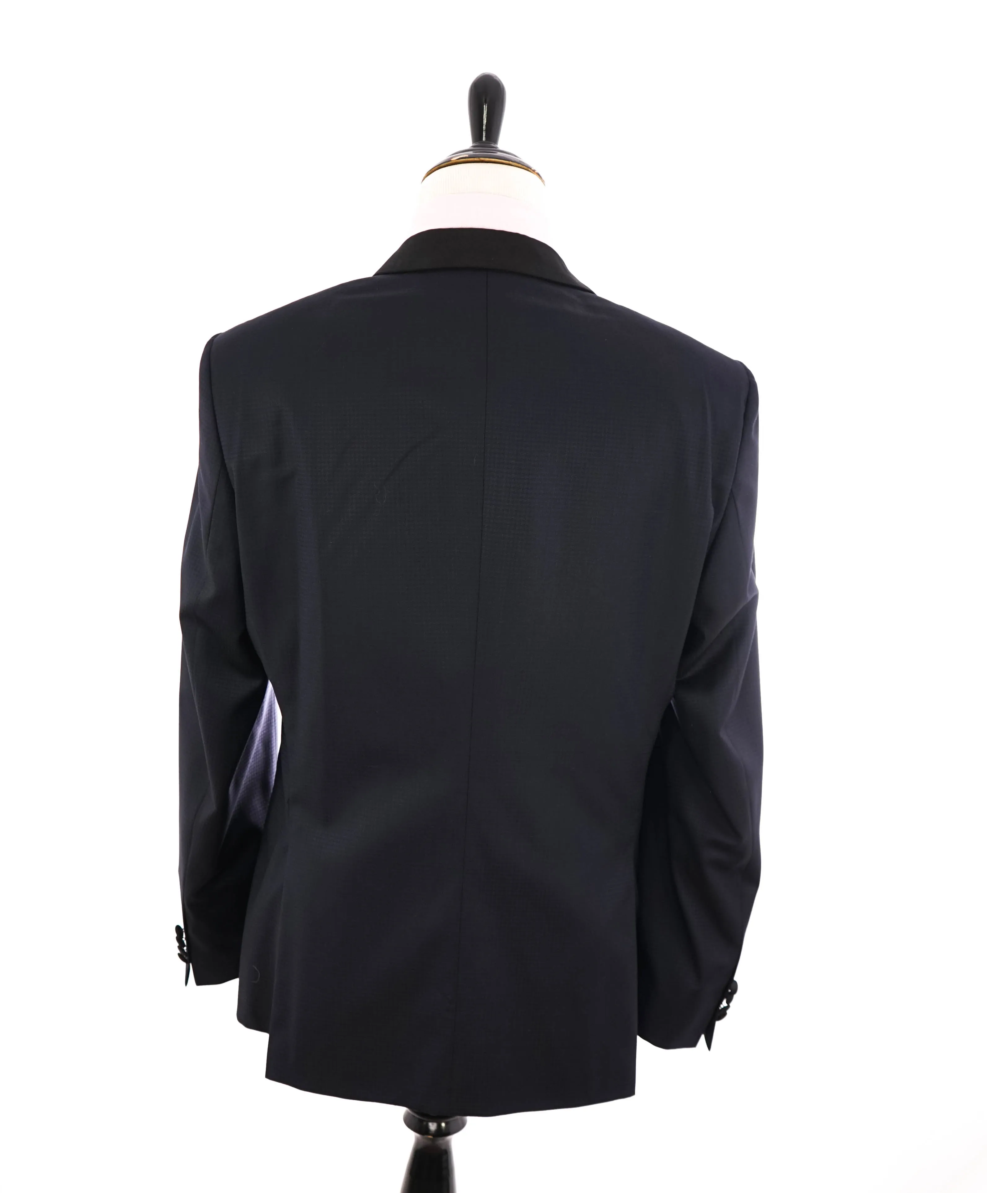 HUGO BOSS - Shawl Collar HOUNDSTOOTH Navy Blue 1-Button Tuxedo Suit - 44R