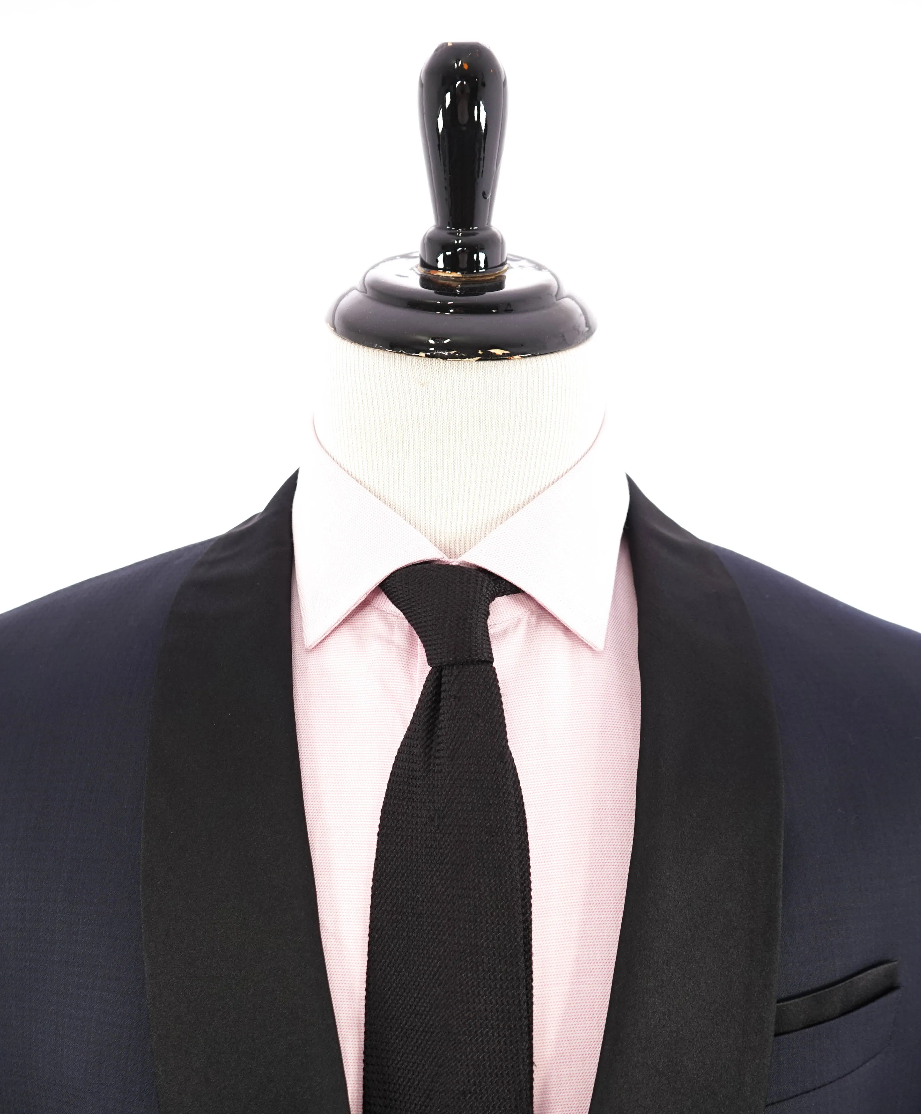 HUGO BOSS - Shawl Collar HOUNDSTOOTH Navy Blue 1-Button Tuxedo Suit - 44R