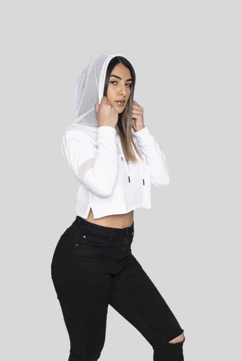 Hype Series Mesh Panels Hoodie White