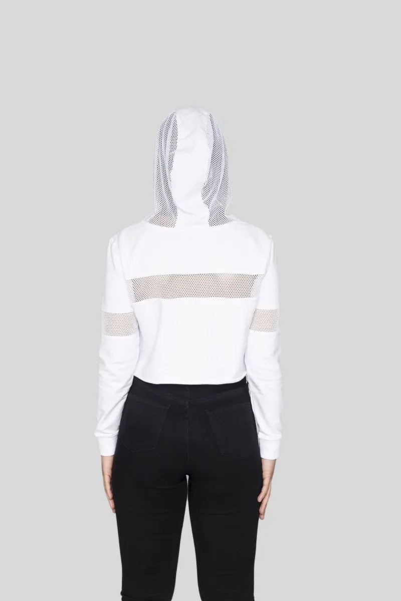 Hype Series Mesh Panels Hoodie White
