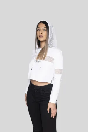 Hype Series Mesh Panels Hoodie White