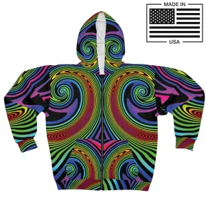 Hypno Rainbow Zip Up Hoodie