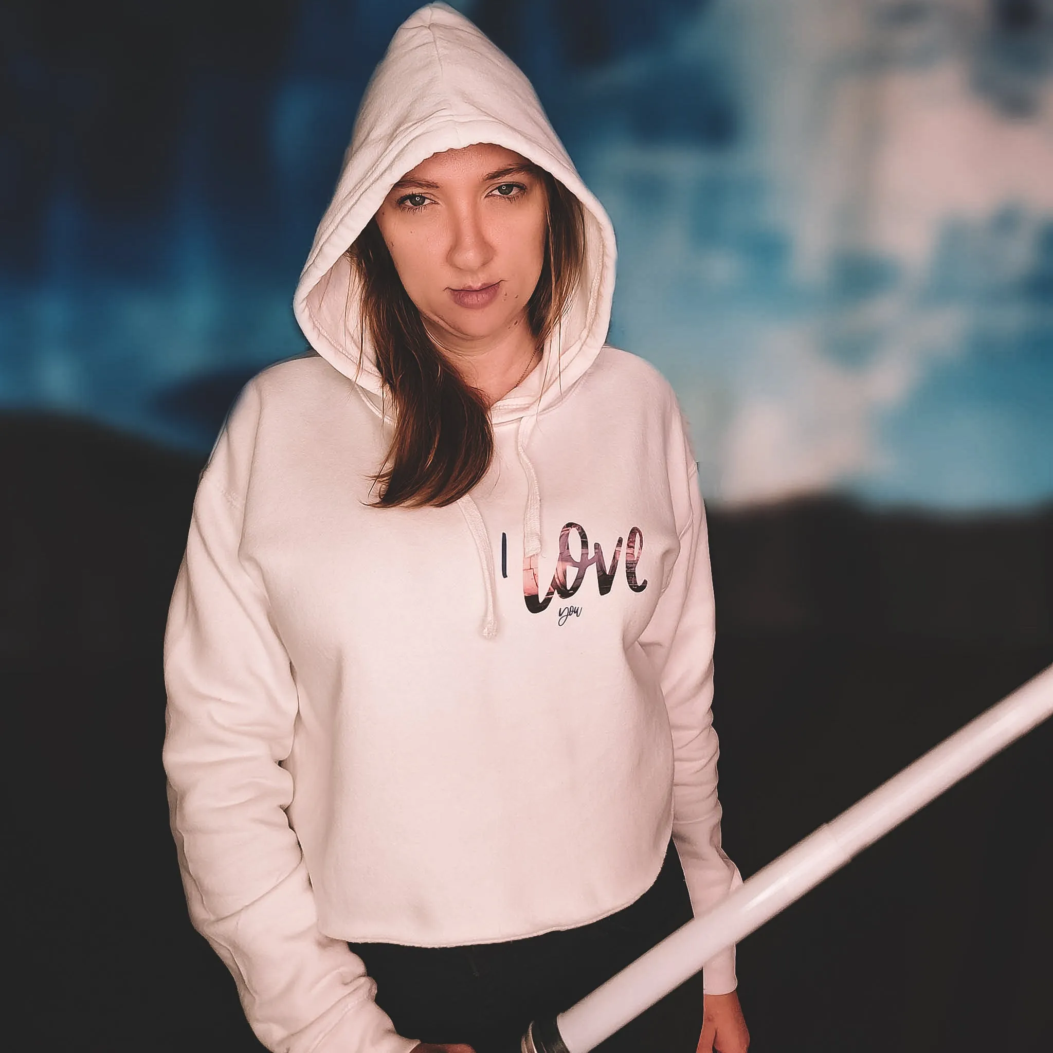 I love you I know crop Hoodie