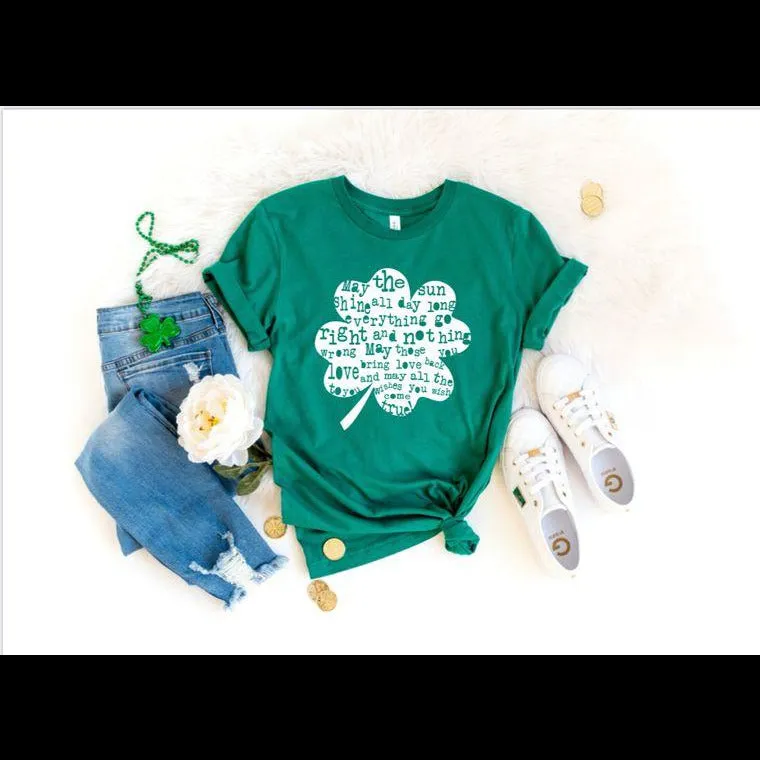 Irish Shamrock Blessing Graphic Tee