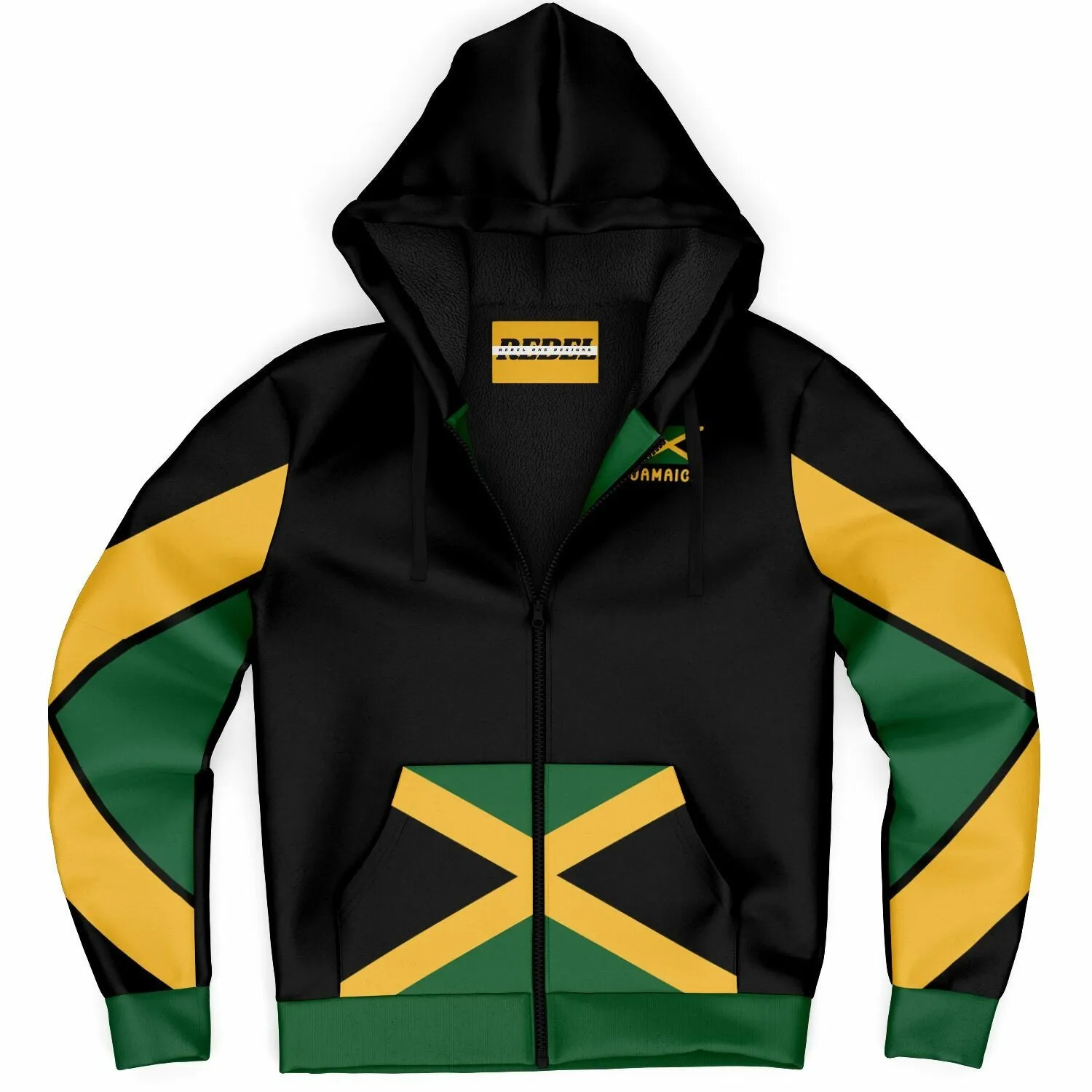 Jamaica Fleece Lined Zip Up Hoodie