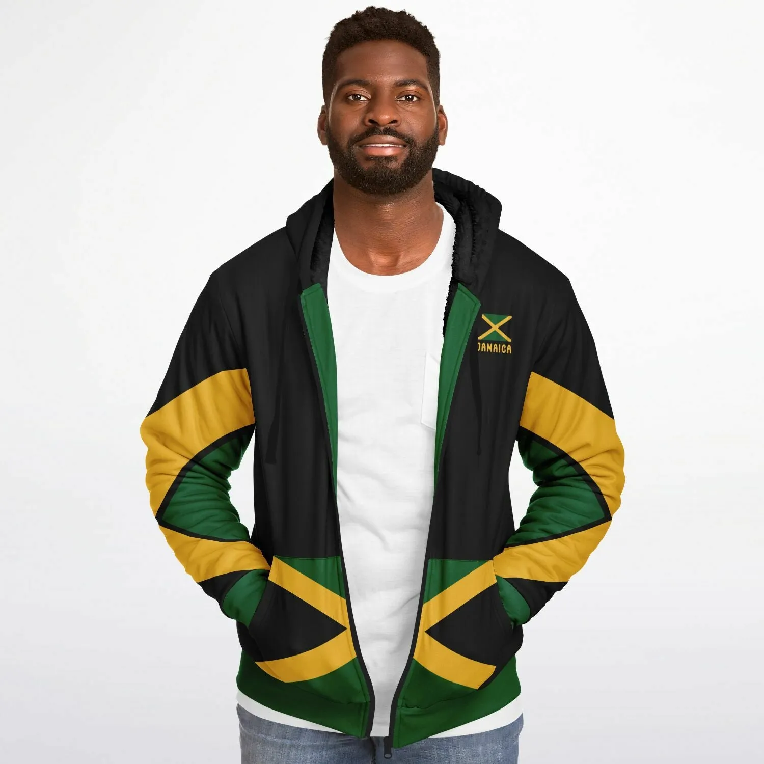 Jamaica Fleece Lined Zip Up Hoodie