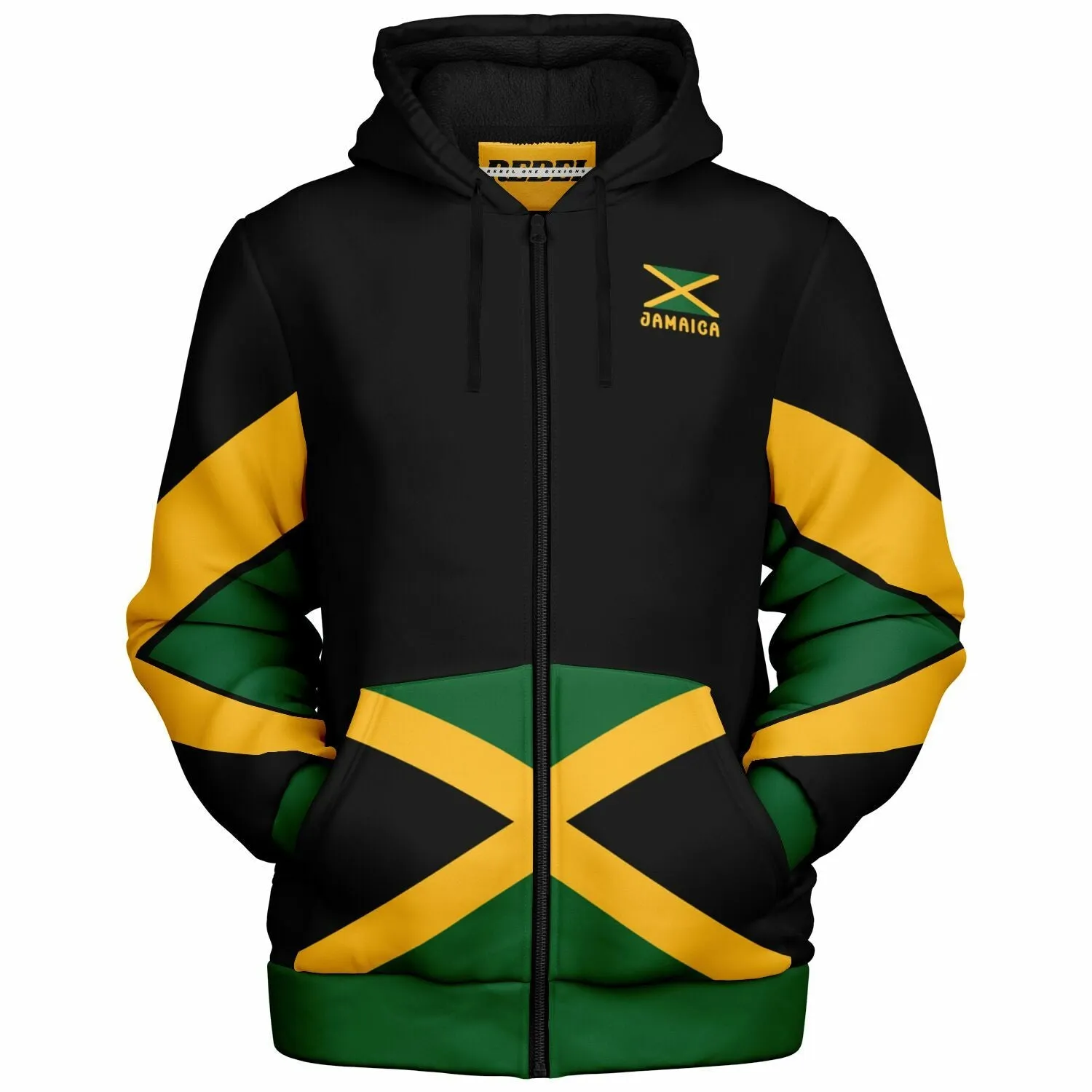 Jamaica Fleece Lined Zip Up Hoodie