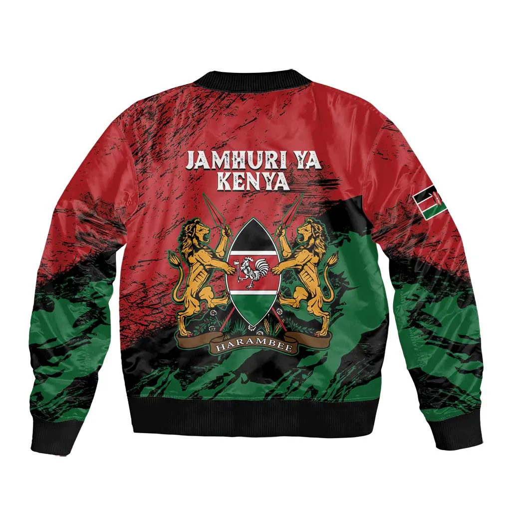 Jamhuri Ya Kenya Bomber Jacket African Lion - Coat Of Arms LT15