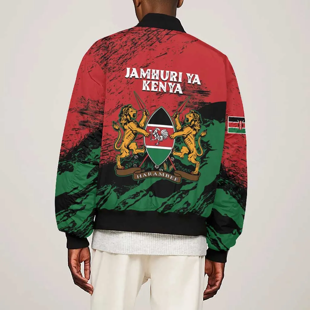 Jamhuri Ya Kenya Bomber Jacket African Lion - Coat Of Arms LT15