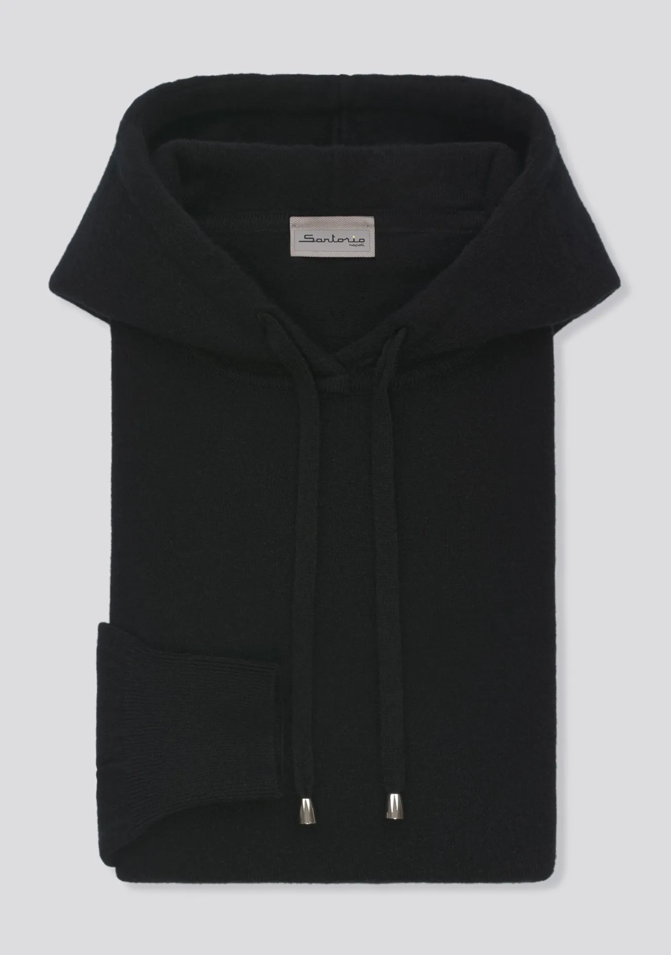Jet Black Cashmere Hoodie