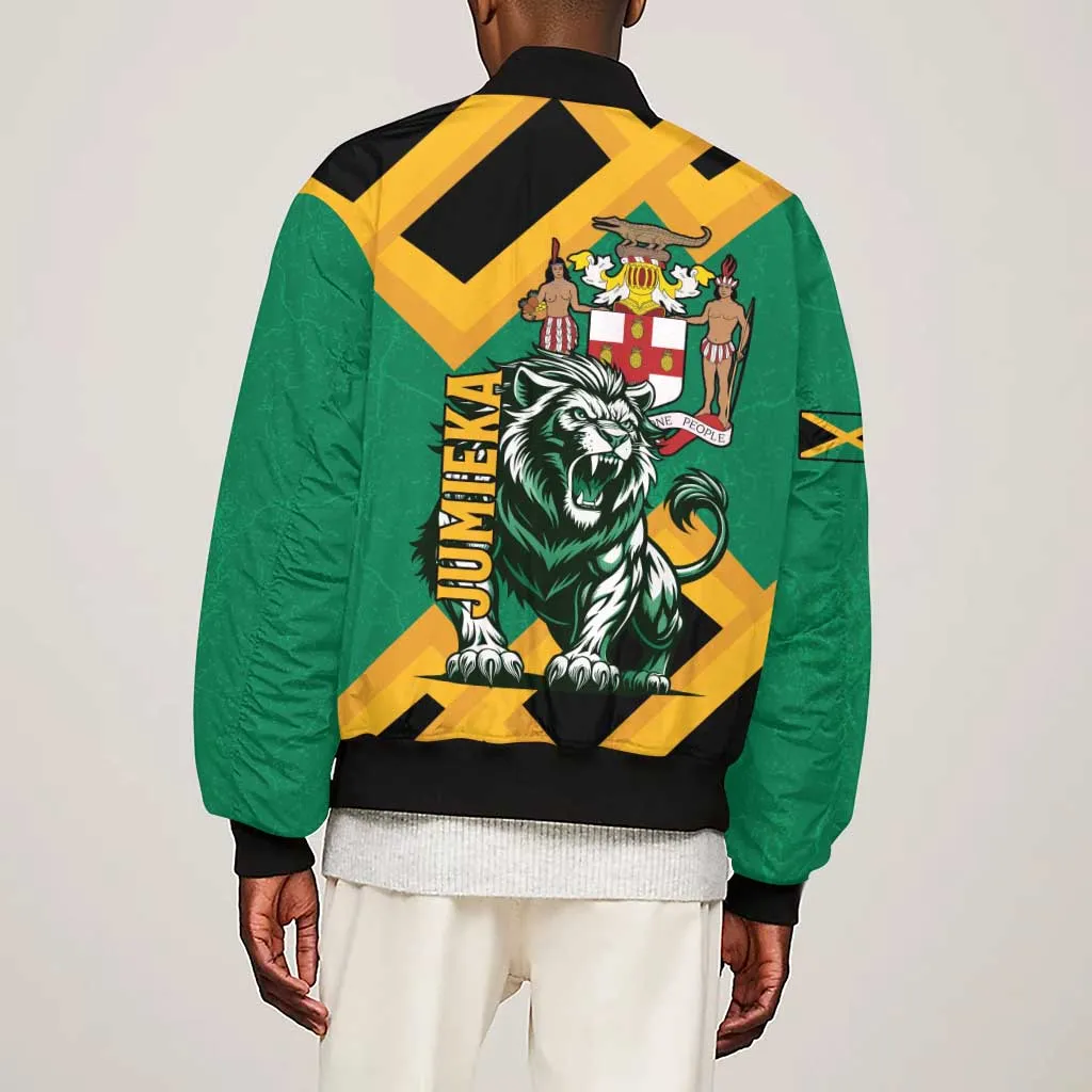 Jumieka Sleeve Zip Bomber Jacket Lion With Coat Of Arms LT15