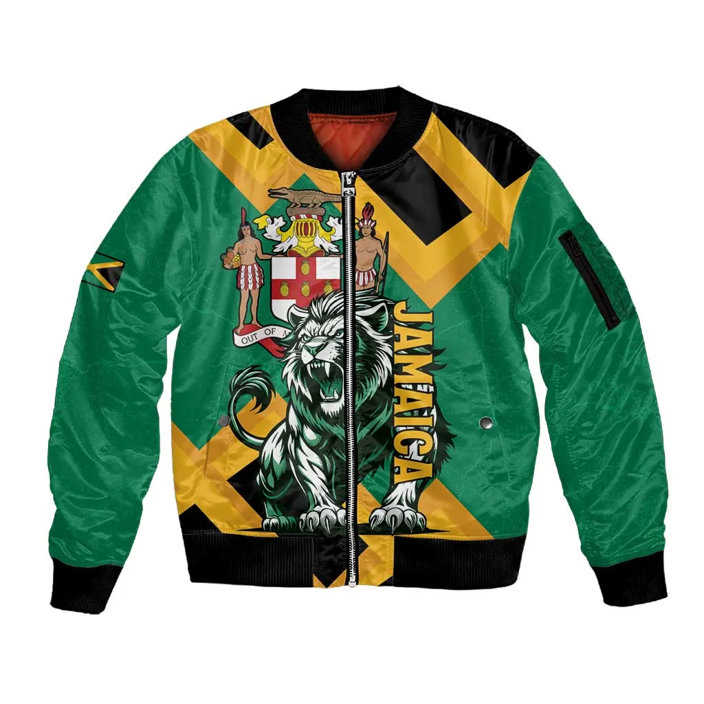 Jumieka Sleeve Zip Bomber Jacket Lion With Coat Of Arms LT15