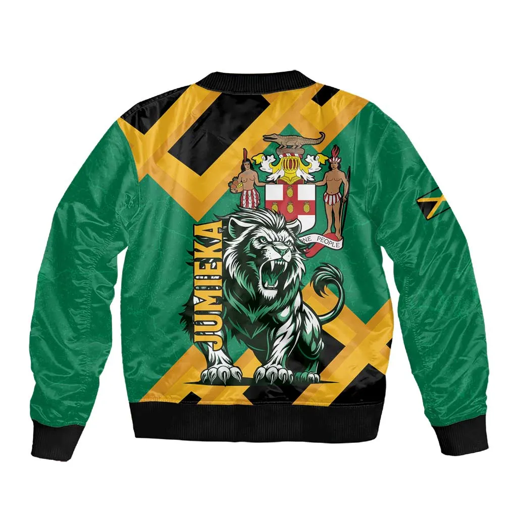 Jumieka Sleeve Zip Bomber Jacket Lion With Coat Of Arms LT15