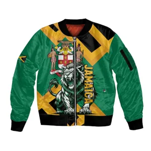 Jumieka Sleeve Zip Bomber Jacket Lion With Coat Of Arms LT15