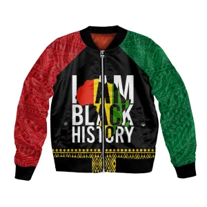 Juneteenth Bomber Jacket Mix African Pattern - I Am Black History LT7