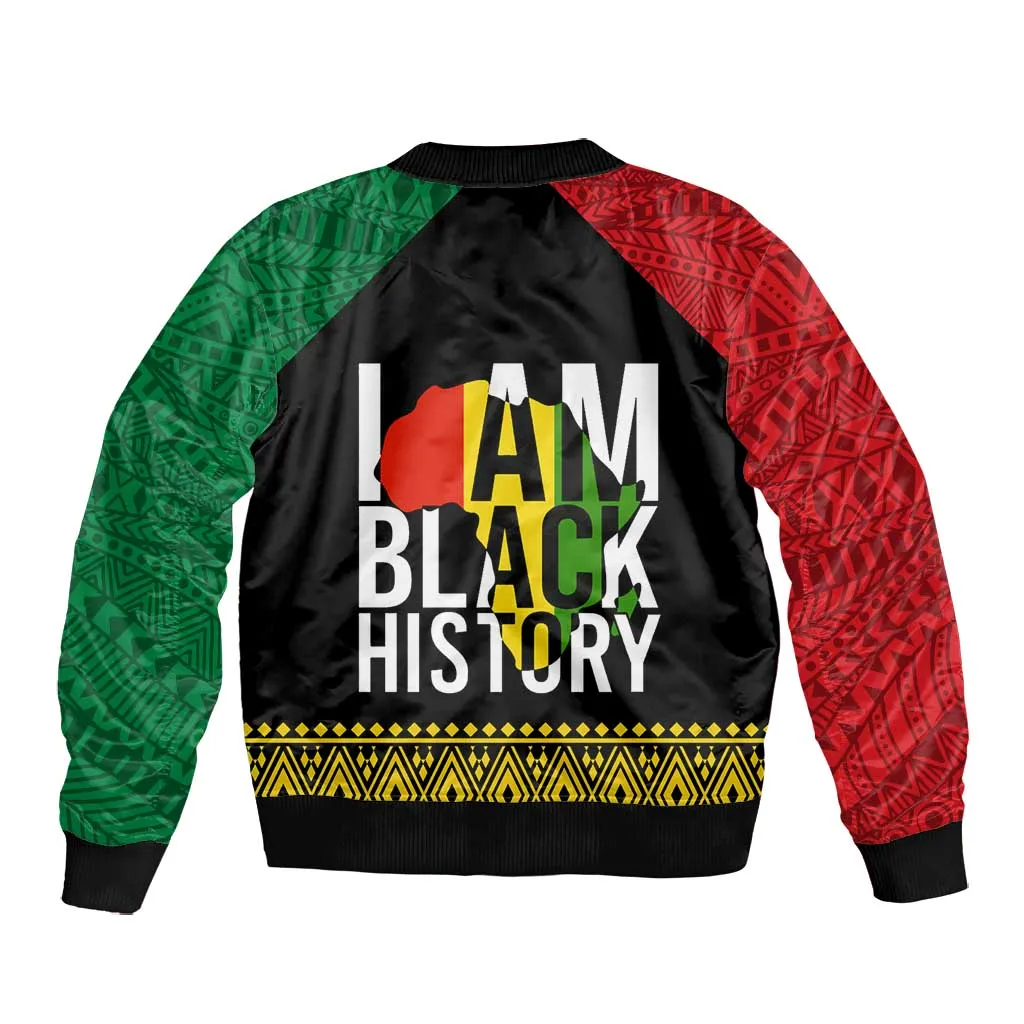 Juneteenth Bomber Jacket Mix African Pattern - I Am Black History LT7