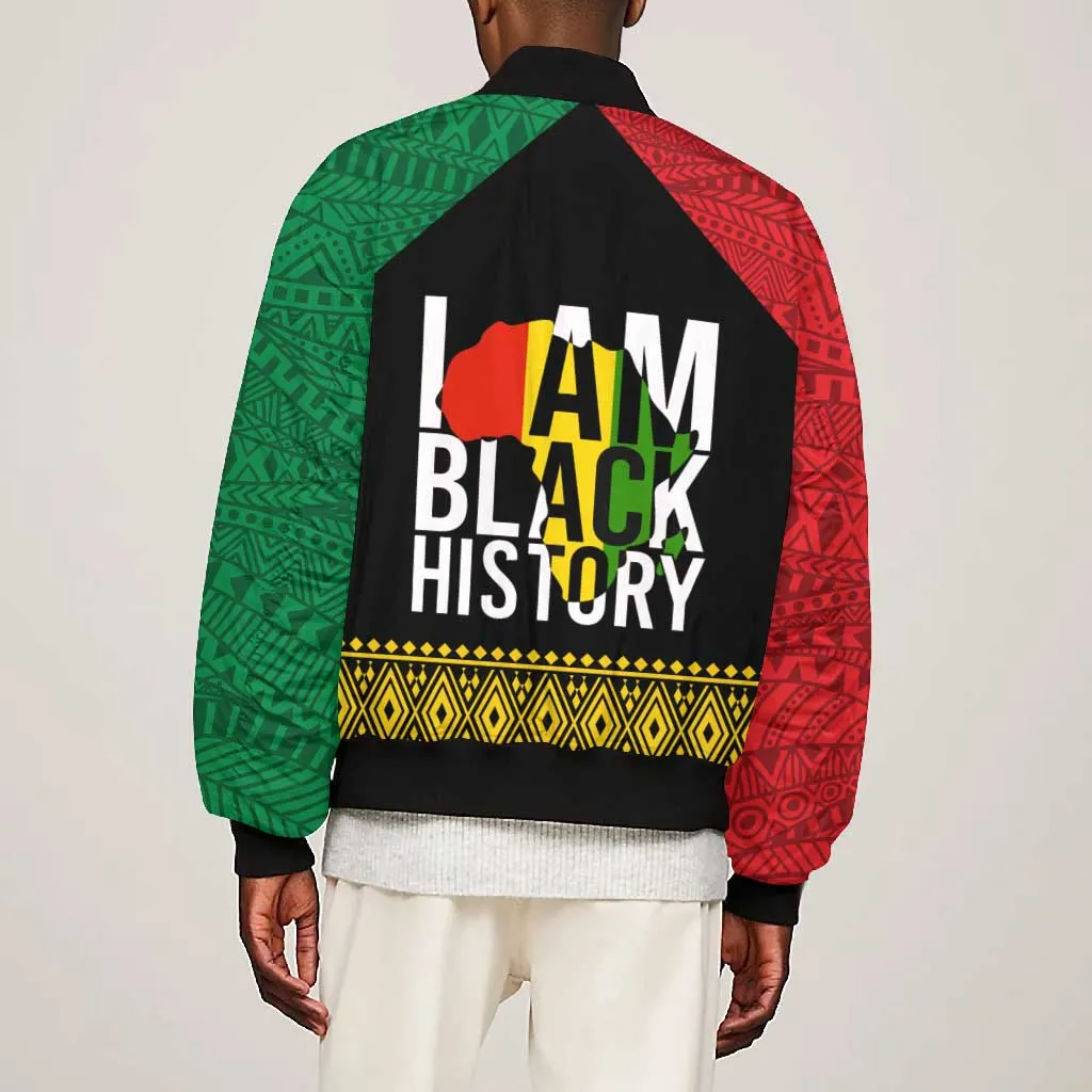 Juneteenth Bomber Jacket Mix African Pattern - I Am Black History LT7
